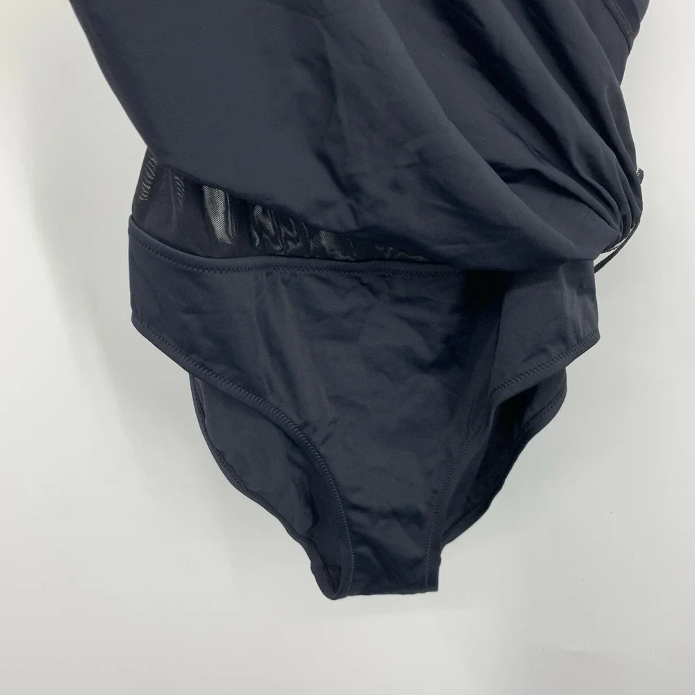 L.L. Bean Black One-Piece Twist Front Swimsuit